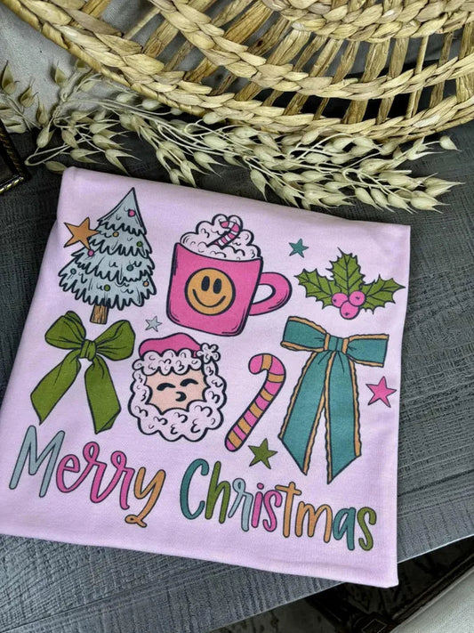 Merry Christmas Mug and Bows (Gildan Tee) 1/2 Penny Wholesale