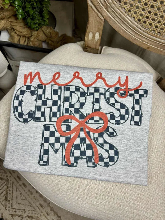 Checkered Merry Christmas (Gildan Tee) 1/2 Penny Wholesale
