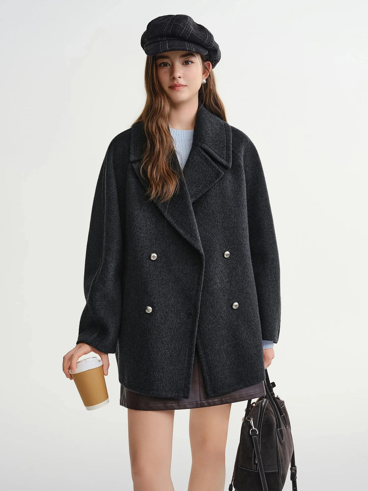 Plus Size Tweed Winter Short Wool Coat Loran