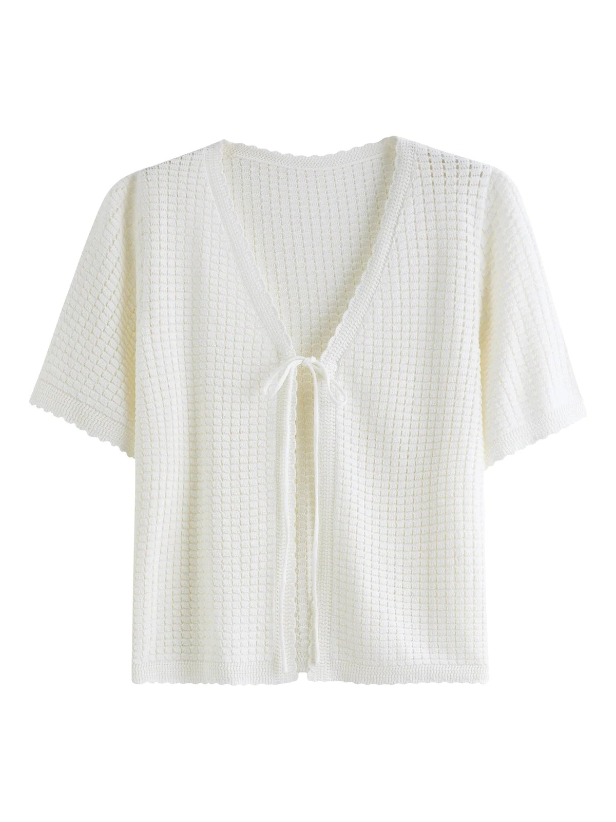 Textured Mesh Cardigan Relaxed Resort to Office Fit Loran