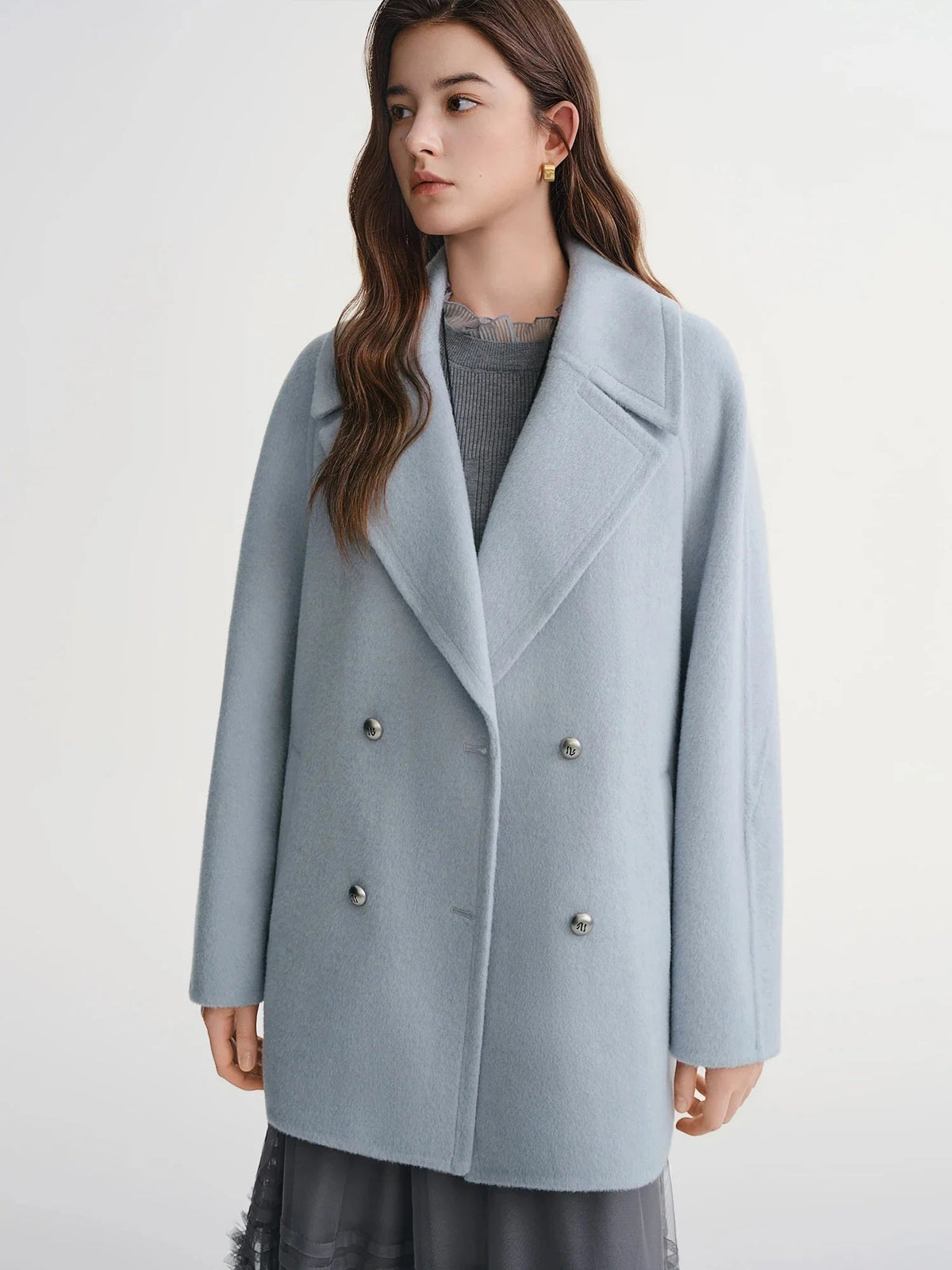Plus Size Tweed Winter Short Wool Coat Loran