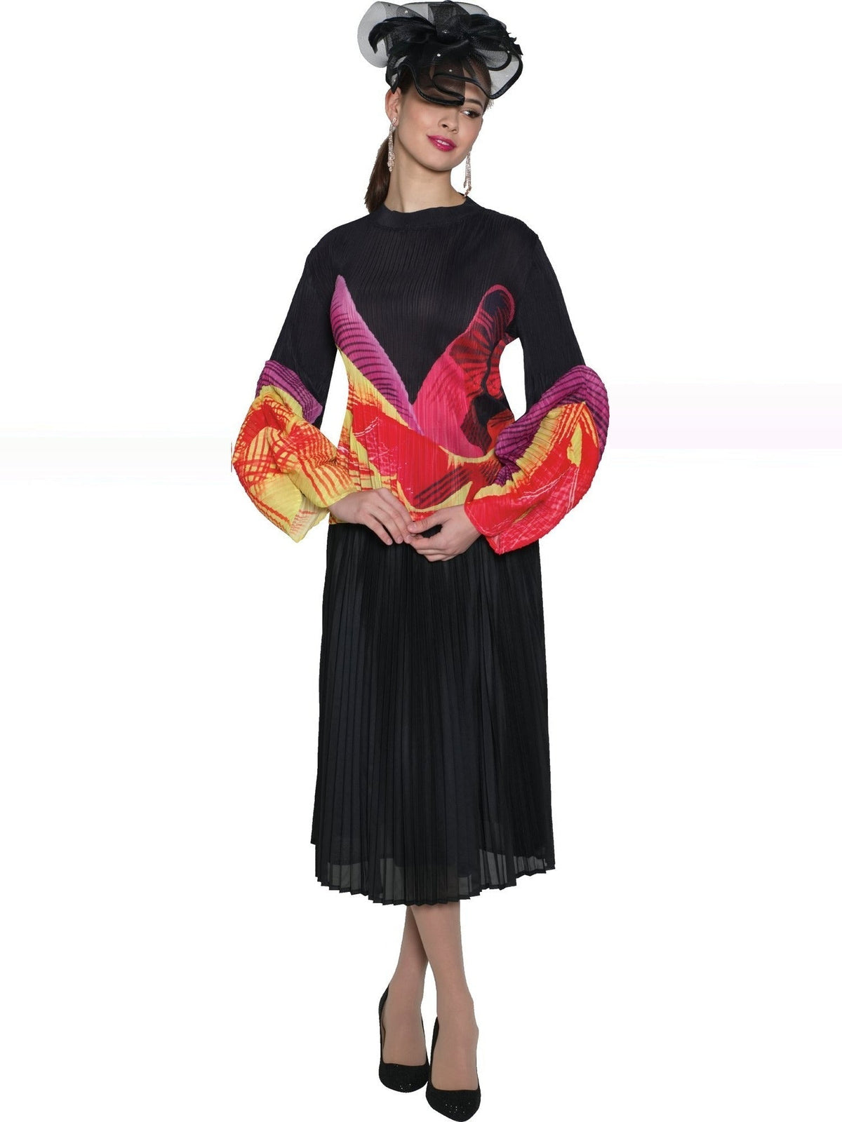 2-Piece Fine Pleated Blouse & Skirt 5175 LILY&TAYLOR