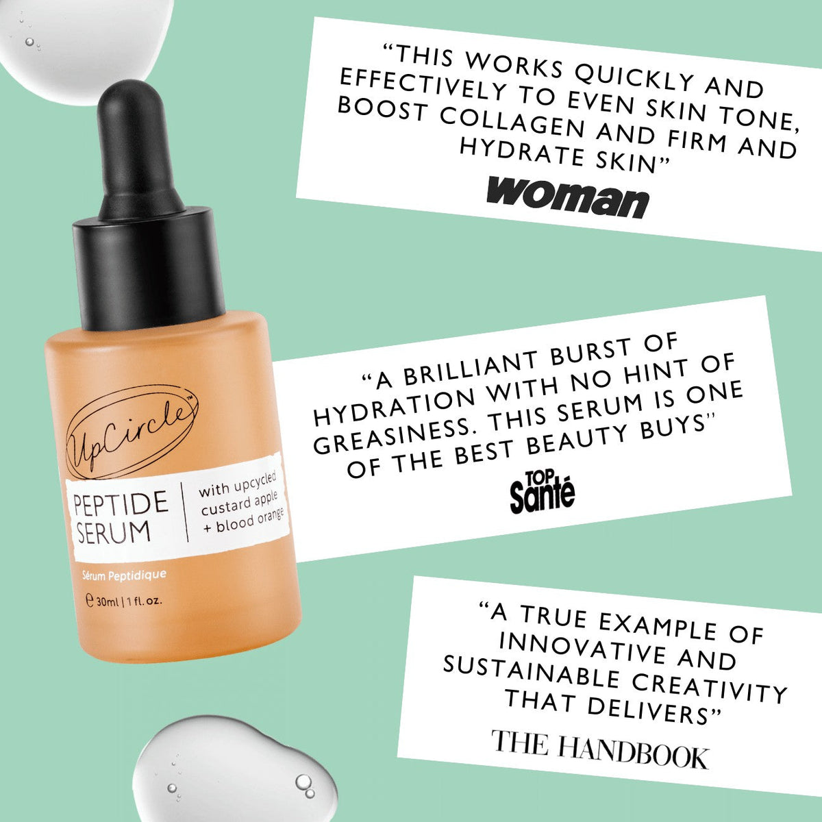 The Menopause Skin Set: Face Wash, Peptide Serum, Overnight Eye Treatment + Ceramide Gel Moisturizer UpCircle