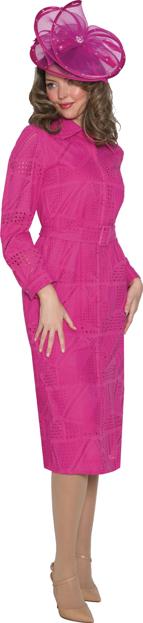 Fine Eyelet Dress w/ Removable Belt 5114 LILY&TAYLOR